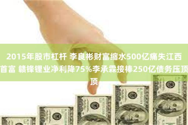 2015年股市杠杆 李良彬财富缩水500亿痛失江西首富 赣锋锂业净利降75%李承霖接棒250亿债务压顶